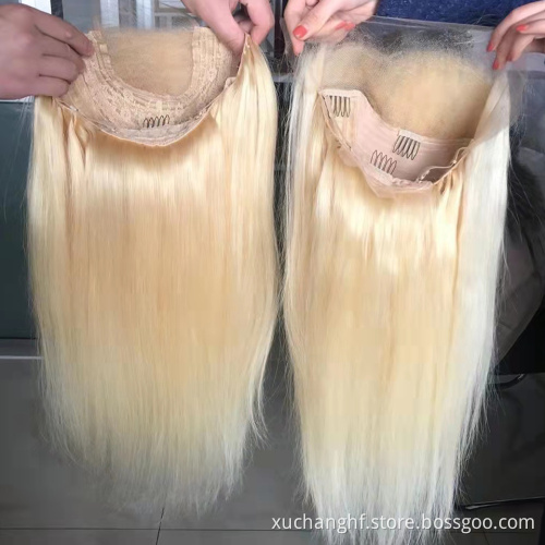 613 Blonde Transparent Lace Wig , 180% Density Brazilian Straight 13x4 Lace Frontal Human Hair Wigs
